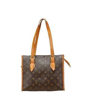 Louis Vuitton Monogram Popincourt Shoulder Bag Tote Brown Leather